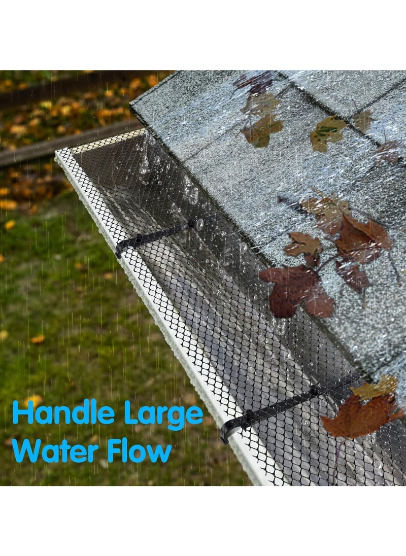 CMGTYYD Gutter Guard Mesh, 15cm 6m Leaf Protection Cover Netting to Stop Gutter Drain Downspout Clogging from Leaves or Debris, Plastic Gutter Guard Mesh Protector with 10 Clip Fixing Hooks  - Image 5