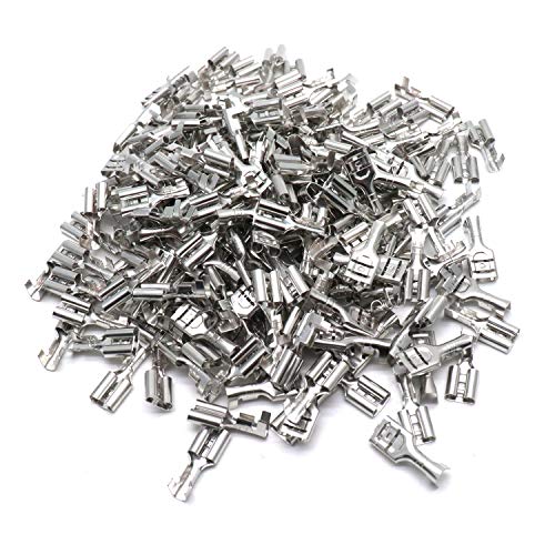 Xiaoyztan 200 Pcs 6.3mm Non Insulated Quick Splice Crimp Terminals Female Spade Wire Connector - Image 1