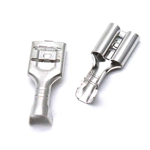 Xiaoyztan 200 Pcs 6.3mm Non Insulated Quick Splice Crimp Terminals Female Spade Wire Connector - Image 2