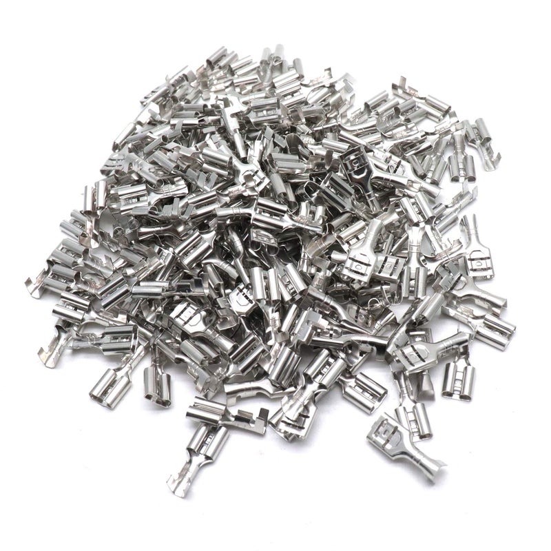 Xiaoyztan 200 Pcs 6.3mm Non Insulated Quick Splice Crimp Terminals Female Spade Wire Connector - Image 4