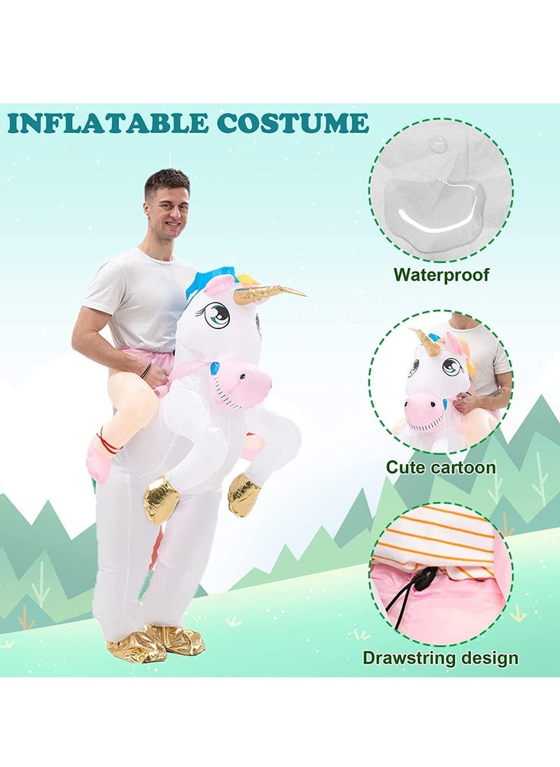 SYOSI - Inflatable Unicorn Costume Funny Fancy Dress Blow-Up Costumes Party Festival Masquerade Riding On Air Suit For Adults Men Women - Image 1