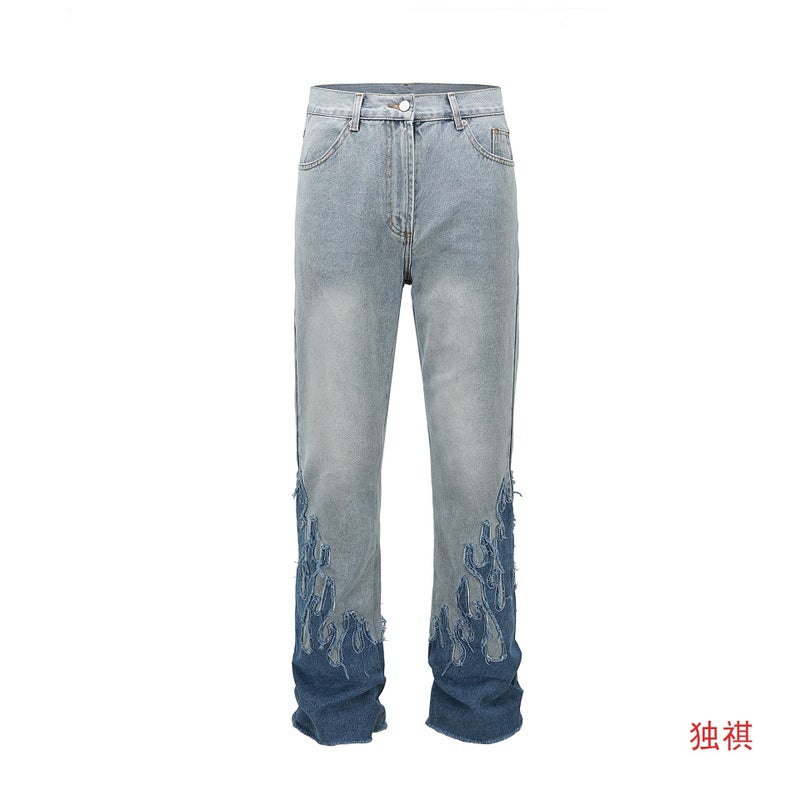 High Street Kanye American Style Men'S And Women'S Multi-Pocket Cargo Jeans Straight Loose Ripped Pants Various Styles - Image 5