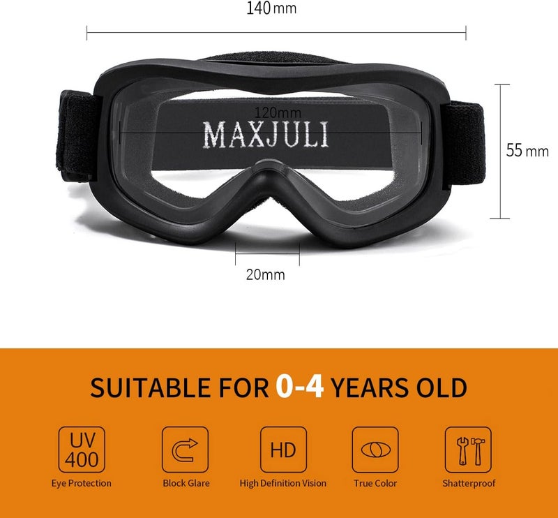 MAXJULI Kids Ski Goggles - Helmet Compatible Snow Goggles for Baby &Toddler with 100% UV Protection Age 0-4 4301 - Image 5