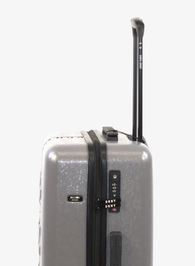 DKNY Logo Detail Hardcase Trolley Bag with Wheels and Retractable Handle 24-M - Domestic