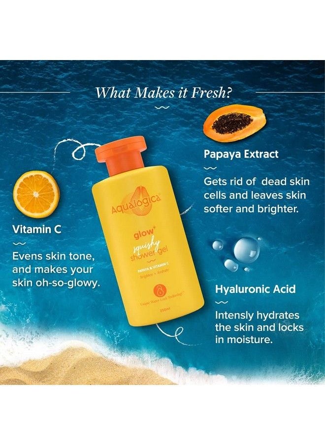 Aqualogica - Glow+ Squishy Shower Gel With Vitamin C & Papaya 250 Ml - Image 1