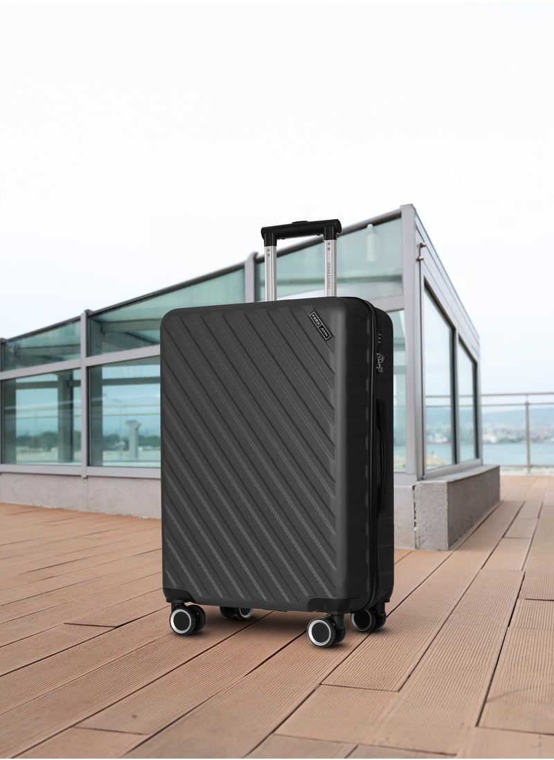 PARAJOHN - Strato Lightweight ABS Hard Side 8 Spinner Wheel Cabin Luggage / Carry-On Trolley Bag with Lock 20 Inch - Dark Grey - Image 1