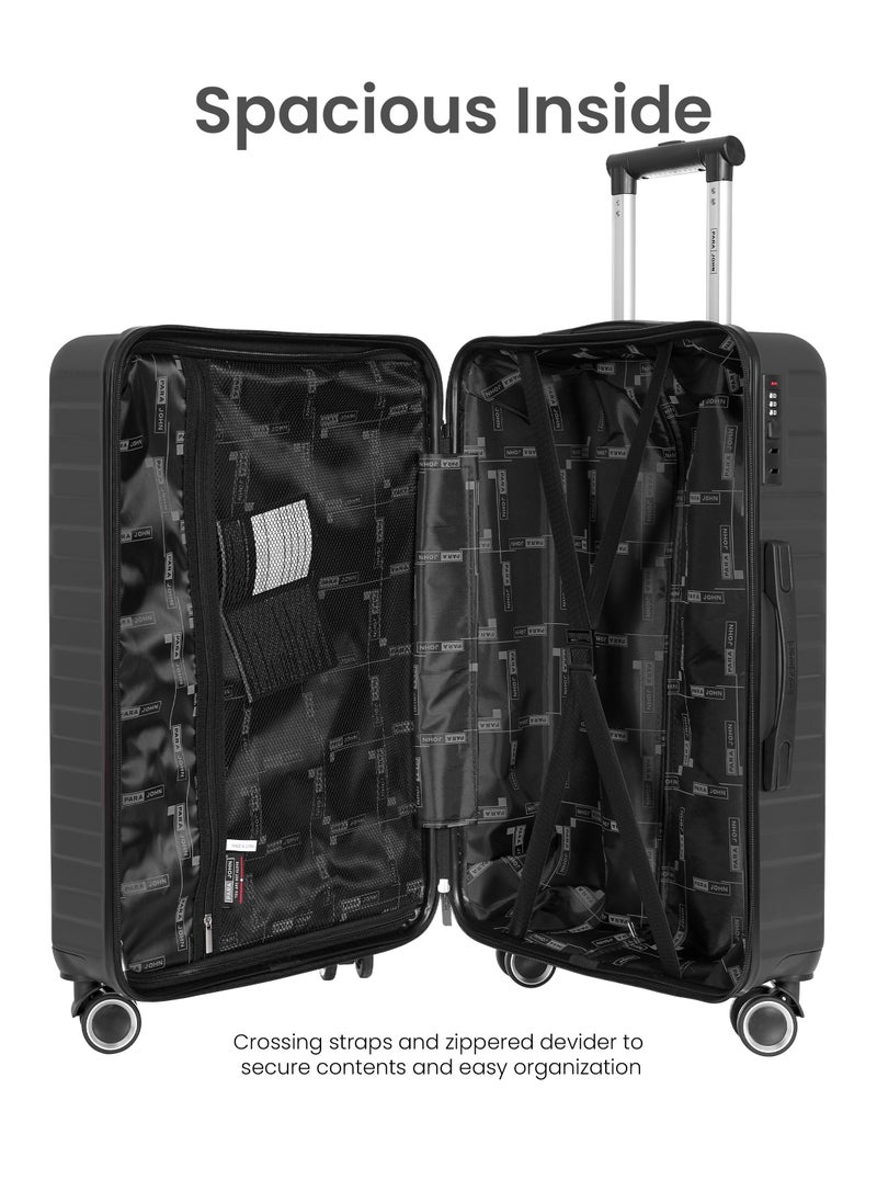 PARAJOHN - Strato Lightweight ABS Hard Side 8 Spinner Wheel Cabin Luggage / Carry-On Trolley Bag with Lock 20 Inch - Dark Grey - Image 1