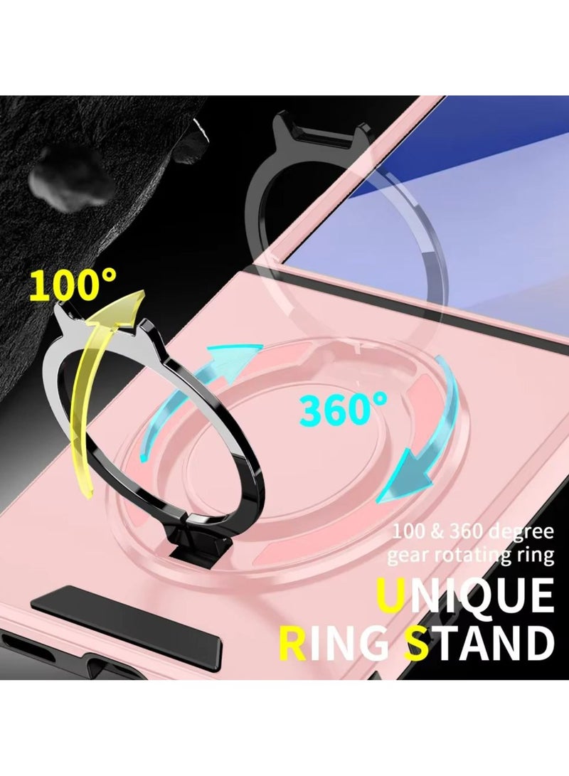 Magnetic Bracket Case for Samsung Galaxy Z Flip 7 Protective Slim Cover with Magnetic Rotating Ring Kickstand [Compatible with Mag-Safe] Ultra-Thin, Shockproof and Anti-Fall Protection  - Image 2