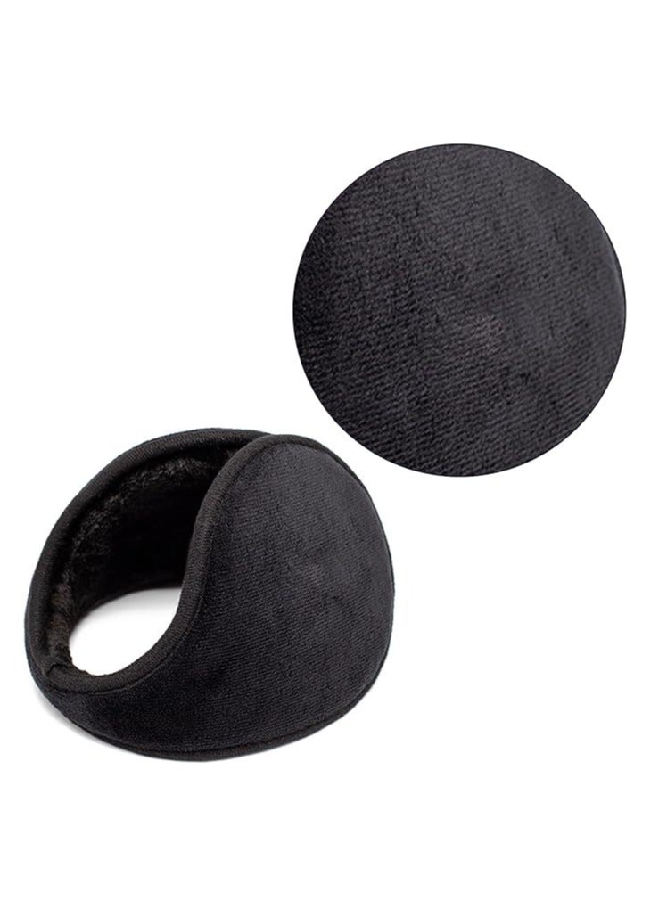 سدادات أذن شتوية مرنة للاستخدام في الخارج وفي الطائرات باللون الأسود - Image 1