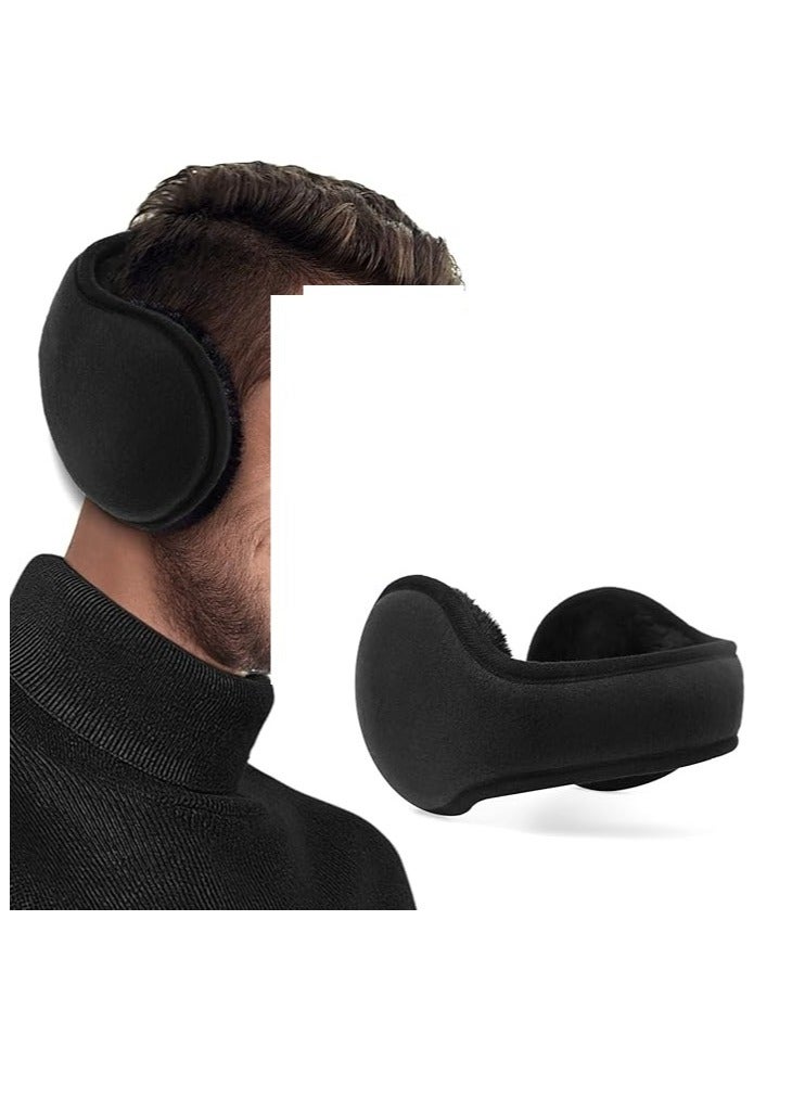 سدادات أذن شتوية مرنة للاستخدام في الخارج وفي الطائرات باللون الأسود - Image 4