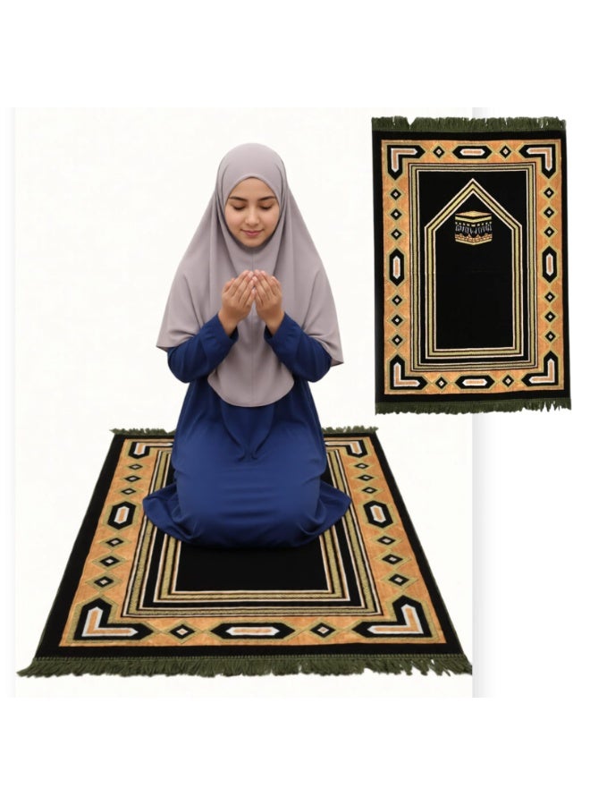 سجادة صلاة إسلامية بتصميم هندسي وشرابات - Image 4