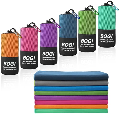 BOGI Microfiber Travel Sports TowelQuick Dry TowelSoft Lightweight Microfiber Camping Towel Absorbent Compact Travel Towel for Camping Gym Beach Bath Yoga Swimming Backpacking M40x20Orange