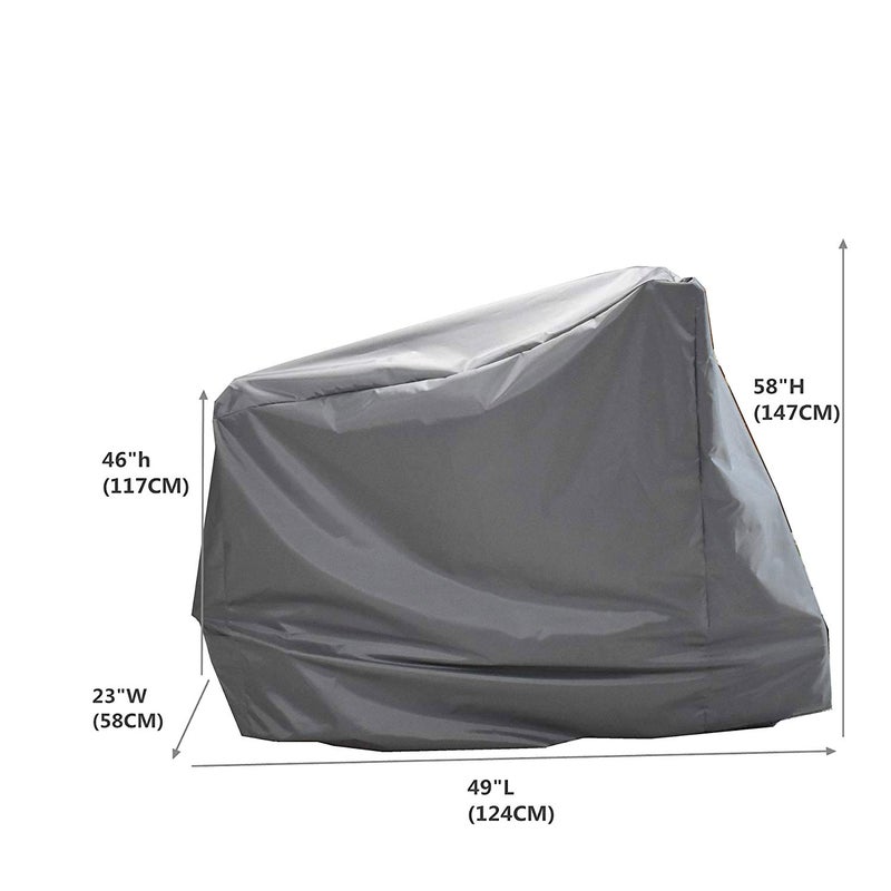 Mini Lustrous Exercise Bike Cover, Indoor Cycling Bike Stationary Cover Fitness Bikes for Home Gym Workout Bike Training Bike Outdoor Cover, Gray - Image 2