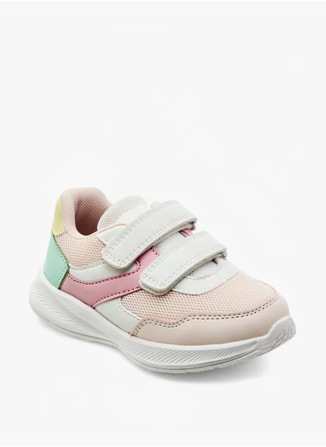Barefeet Girls Panelled Sneakers with Hook and Loop Closure