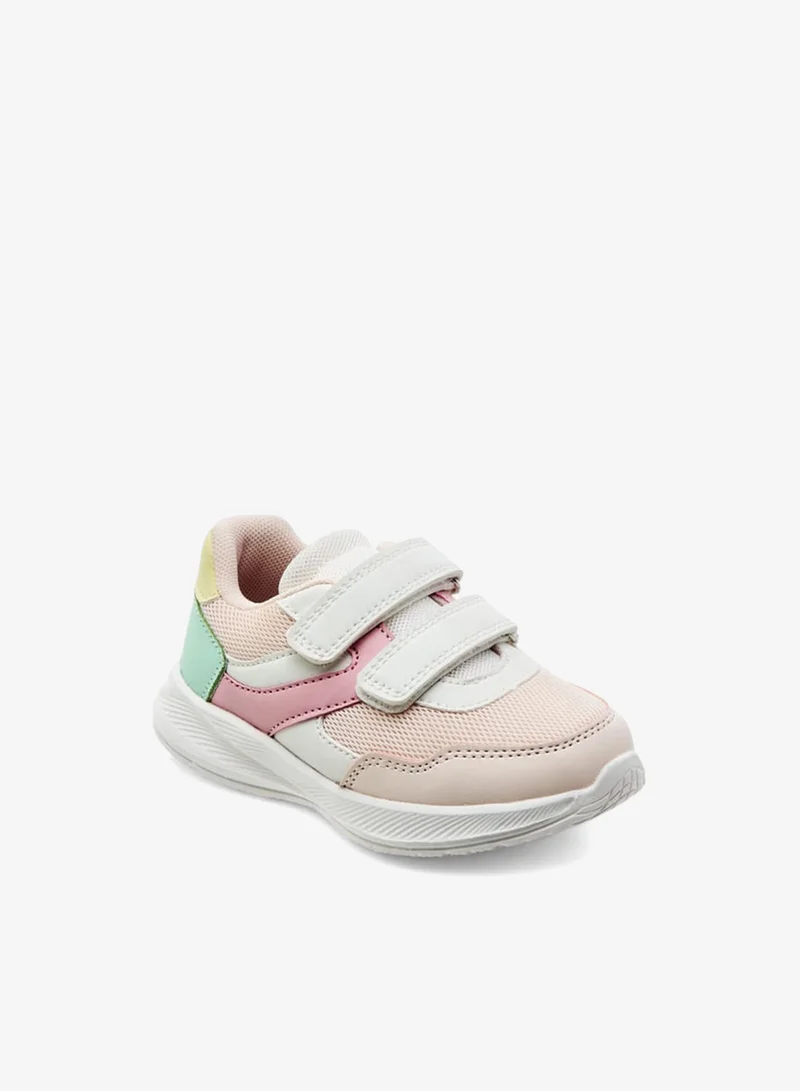 Barefeet Girls Panelled Sneakers with Hook and Loop Closure