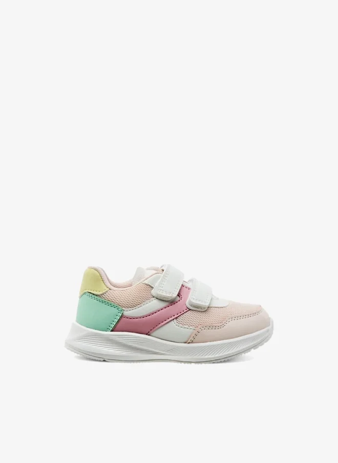 Barefeet Girls Panelled Sneakers with Hook and Loop Closure