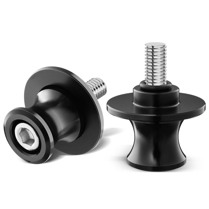 PBYMT 8MM M8 X 15 Motorcycle Swing Arm Spools Sliders CNC Swingarm Stand Screw Fit for Kawasaki Ninja ZX6R Z900 Vulcan Triumph Trident 660 BMW S1000rr Honda CBR 600rr Suzuki GSXS Black