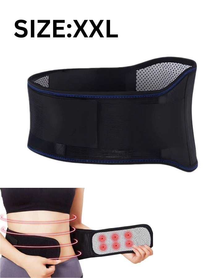 Adjustable Heated Back Waist Brace – Magnetic Self Heating Lumbar Support Belt for Pain Relief, Herniated Disc, Sciatica, Scoliosis, and Daily Comfort-(XXL) - Image 1