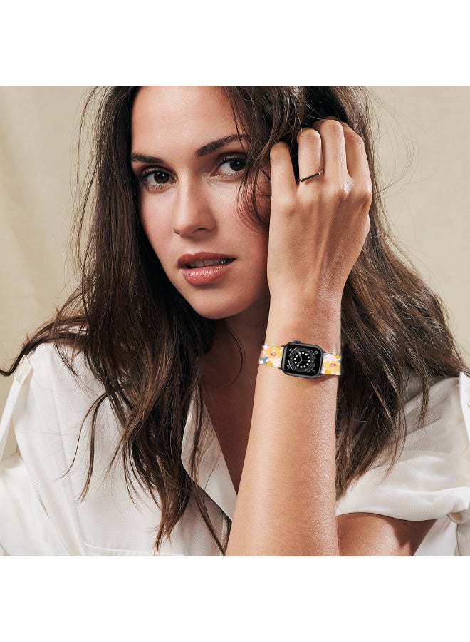 O Ozone (Pack of 5) Silicone Straps Compatible with Apple Watch Series 10 | 9 | 8 | 7 | 6 | SE | 5 | 4 | 3 | 2 |1 , 38/40/41/42mm, Stylish Pattern Silicone Replacement Watch Bands for Men Women-Multi2 - Image 5