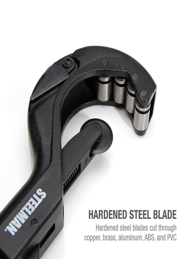 ستيلمان قاطع تغذية الأنابيب المعدنية من Steelman، يقطع أنابيب مقاس 2-1/2 بوصة بما في ذلك النحاس والبرونز والألومنيوم وABS وPVC، هيكل من الفولاذ المصبوب، شفرات من الفولاذ المقسى - Image 4