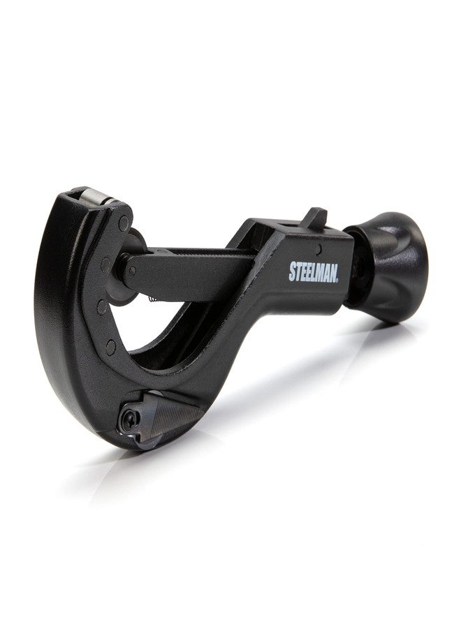 ستيلمان قاطع تغذية الأنابيب المعدنية من Steelman، يقطع أنابيب مقاس 2-1/2 بوصة بما في ذلك النحاس والبرونز والألومنيوم وABS وPVC، هيكل من الفولاذ المصبوب، شفرات من الفولاذ المقسى - Image 1