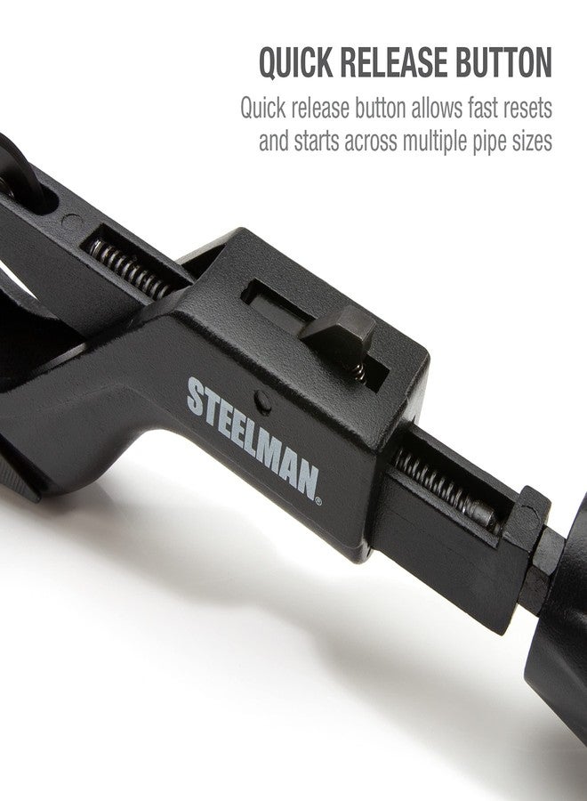 ستيلمان قاطع تغذية الأنابيب المعدنية من Steelman، يقطع أنابيب مقاس 2-1/2 بوصة بما في ذلك النحاس والبرونز والألومنيوم وABS وPVC، هيكل من الفولاذ المصبوب، شفرات من الفولاذ المقسى - Image 5