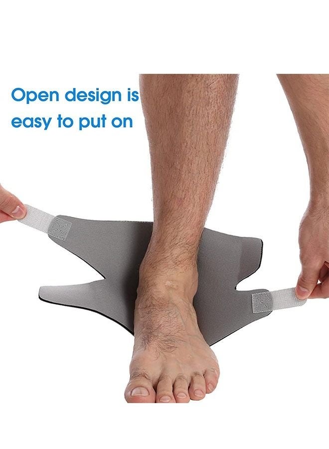 دعامات دعامة الكاحل، دعامة كاحل قابلة للتعديل بتصميم مفتوح للكاحل الملتوي، تعمل على تثبيت الأربطة ومنع إعادة الإصابة للرجال والنساء، وتخفف التورم والالتواء في الكاحل، لون رمادي L - Image 3