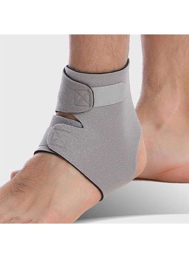 دعامات دعامة الكاحل، دعامة كاحل قابلة للتعديل بتصميم مفتوح للكاحل الملتوي، تعمل على تثبيت الأربطة ومنع إعادة الإصابة للرجال والنساء، وتخفف التورم والالتواء في الكاحل، لون رمادي L - Image 1