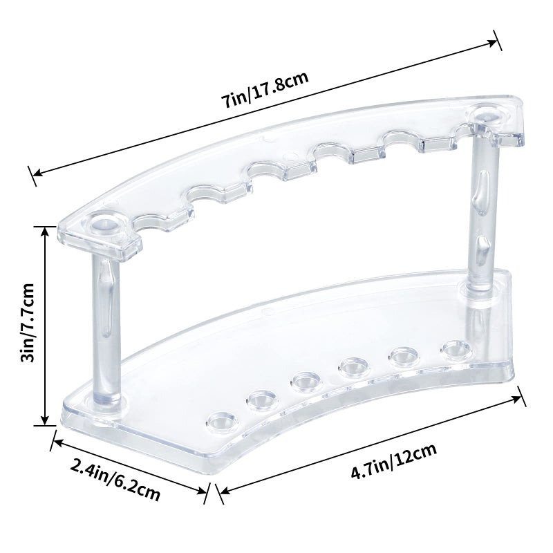 MOLIGOU 6 Pcs Pen Display Stand, 6 Slots Plastic Pen Holder, Clear Pen Display Rack for Craft Shows - Image 2