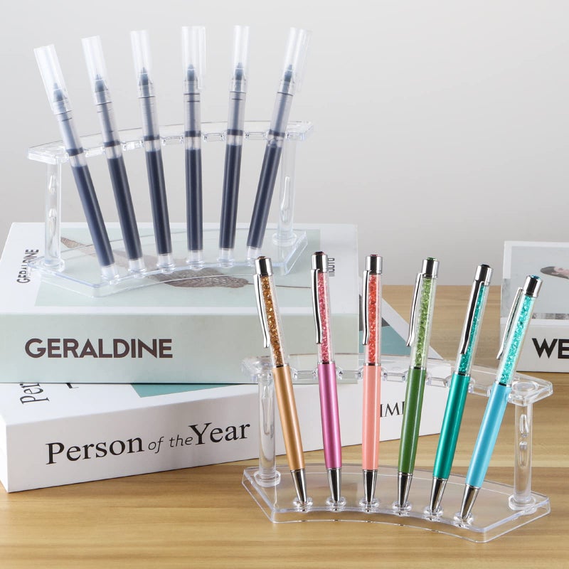 MOLIGOU 6 Pcs Pen Display Stand, 6 Slots Plastic Pen Holder, Clear Pen Display Rack for Craft Shows - Image 5