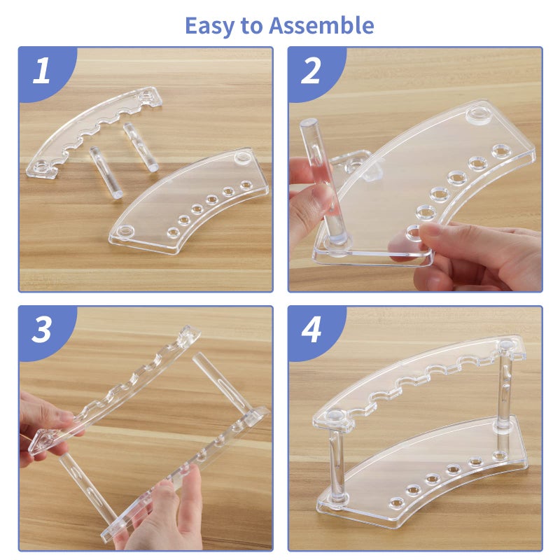 MOLIGOU 6 Pcs Pen Display Stand, 6 Slots Plastic Pen Holder, Clear Pen Display Rack for Craft Shows - Image 4