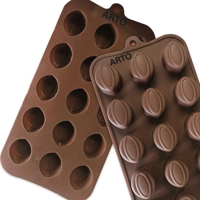 ARTO Realistic Almond Shape Silicone Chocolate Mould, 15 Cavity | Deep Non-Stick Tray for DIY Dry Fruit Chocolates | Perfect for Sugar-Free, Keto & Festival Gifts (1 Piece) - Image 1