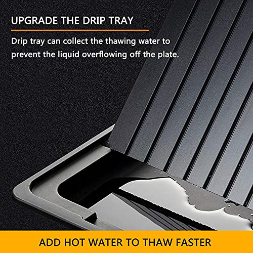 YUNDOOG Defrosting Tray for Frozen Meat Rapid and Safer - Thawing Tray for Frozen Meat with Drip - Natural Heating Defroster Miracle Thaw Large Size Upgrades 6mm - Image 4
