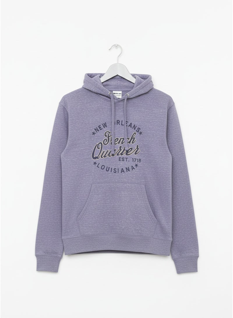 Classic Men’s Printed Hoodie with Kangaroo Pocket – Regular Fit, Cotton Blend - Image 1