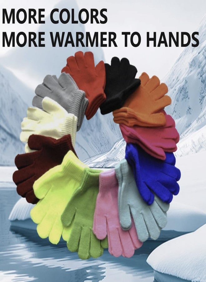 PLZSITDOWN 2 Pairs Kid Winter Gloves Toddler Solid Knit Warm Stretchy Magic Gloves for Boys Girls Green - Image 5