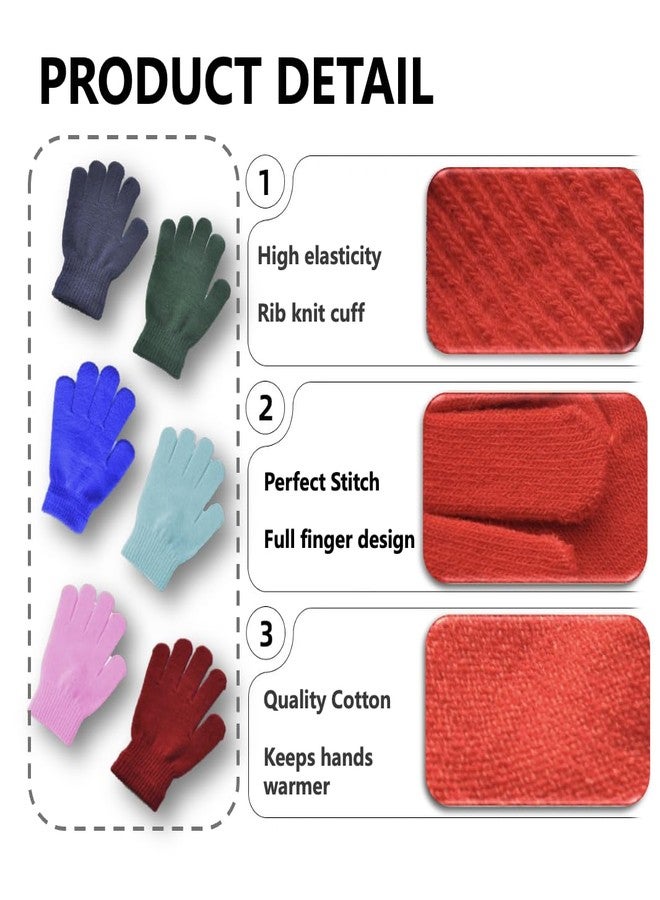 PLZSITDOWN 2 Pairs Kid Winter Gloves Toddler Solid Knit Warm Stretchy Magic Gloves for Boys Girls Green - Image 4