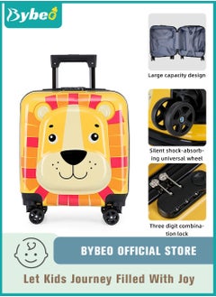 Bybeo Kids 3D Cartoon Rolling Luggage - Child Travel Trolley Bag, Travel Suitcase with Wheels, Hardside, Password Lock, Zippered Divider, Telescopic Handle, 18 Inches  - Image 1
