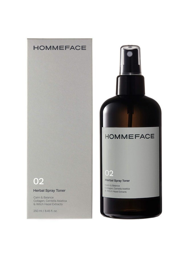 HOMMEFACE HOMMEFACE Men’s Herbal Spray Face Toner, 8.45 fl. oz. - Alcohol-Free, Hydrating and Balancing Facial Mist with Witch Hazel, CICA Extract, Anti Aging, Aftershaving, for All Skin Types  - Image 1
