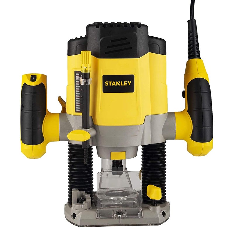 Stanley STANLEY SRR1200 Plunge Router 1200W 55mm Variable Speed With 6 Router Bits with Spindlelock Antistatic shoe coating 1 Year Warranty YELLOW BLACK  - Image 2