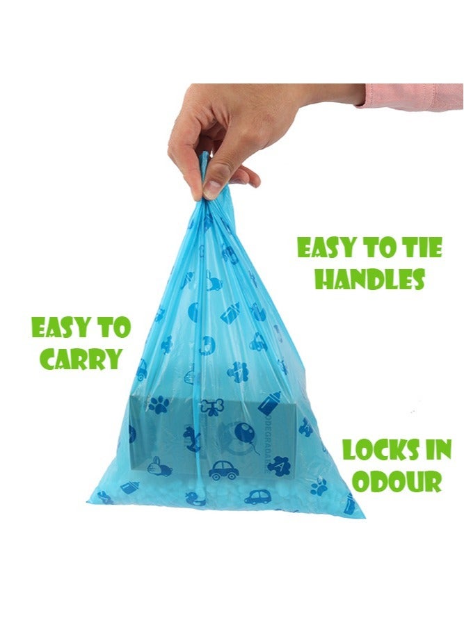Bebiland 180-Piece Disposable Diaper Bag Refills with Dispenser, Safe and Odour Control Biodegradable Baby Nappy Sacks for Collecting Nappies and Garbage, Blue  - Image 4