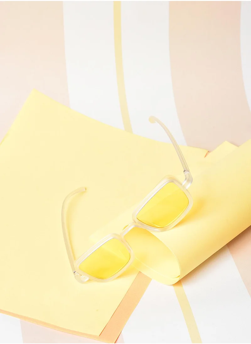 Haute Sauce Yellow Lens Yellow Rectangle Sunglasses
