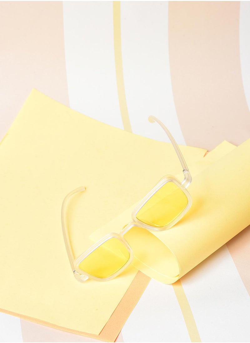 Haute Sauce - Yellow Lens Yellow Rectangle Sunglasses - Image 1