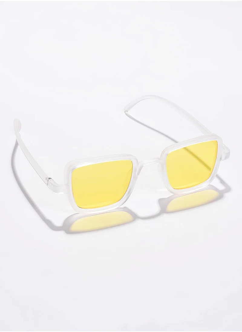 صوص هاوت Yellow Lens Yellow Rectangle Sunglasses