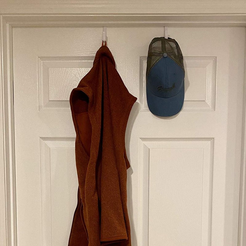 Evelots Over The Door Hooks - 2 Pack - Hangers for Clothes, Towel, Coats, Hats, Handbags - Made of Rubber Coated Steel - Closet, Bathroom, Office - Image 2