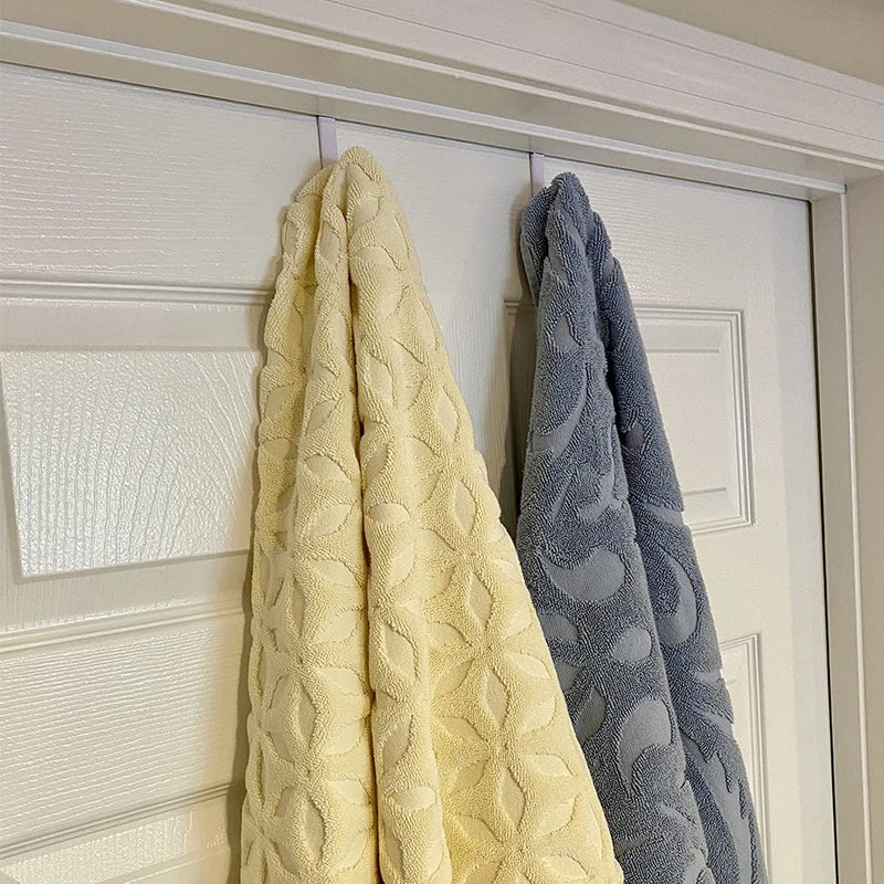 Evelots Over The Door Hooks - 2 Pack - Hangers for Clothes, Towel, Coats, Hats, Handbags - Made of Rubber Coated Steel - Closet, Bathroom, Office - Image 4