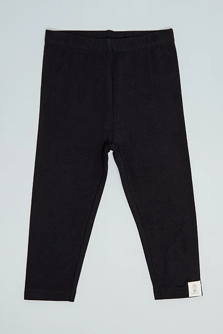 أر أند بي Solid Leggings with Elastic Waist