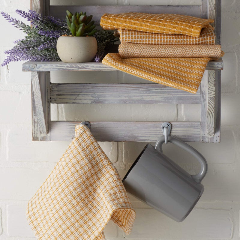 DII Everyday Kitchen Collection Assorted Dishcloth Set, 12x12, Honey Gold, 5 Count - Image 5