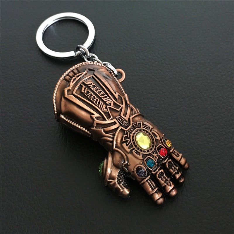 Movie Avengers Unlimited War Around Thanos Gloves Fist Keychain Pendant Foreign Trade Source Ancient red copper