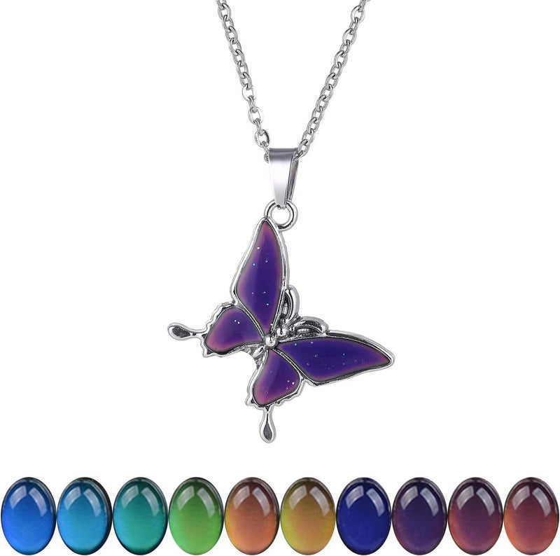 FM FM42 Temperature Sensing Color Changing Pendant Necklace with 19.29" Stainless Steel Rolo Chain - Image 1