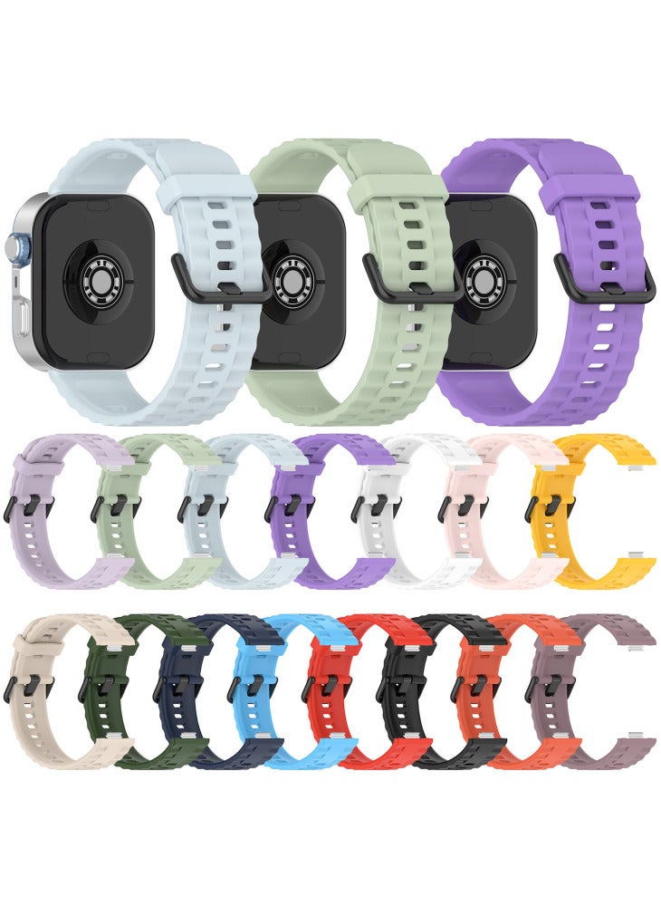 حزام سيليكون مع مشبك أسود لساعة هواوي فيت 4 برو/4/3، حزام قابل للتهوية - برتقالي - Image 5